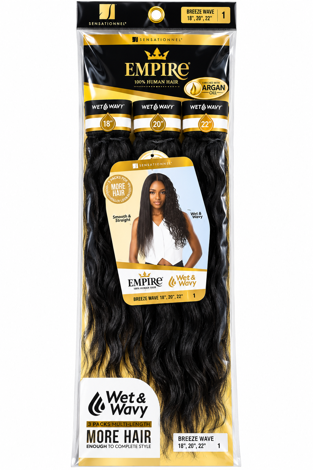 Sensationnel Empire Wet & Wavy Breeze Wave Human Hair – 18"/20"/22"