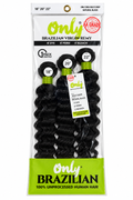 Only Brazilian Virgin Remy Deep Wave 3-Bundle Pack – 18" 20" 22" – Natural Black