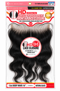 Eve Hair HD Swiss Transparent 13x5 Frontal – Body Wave 16" – Natural Black