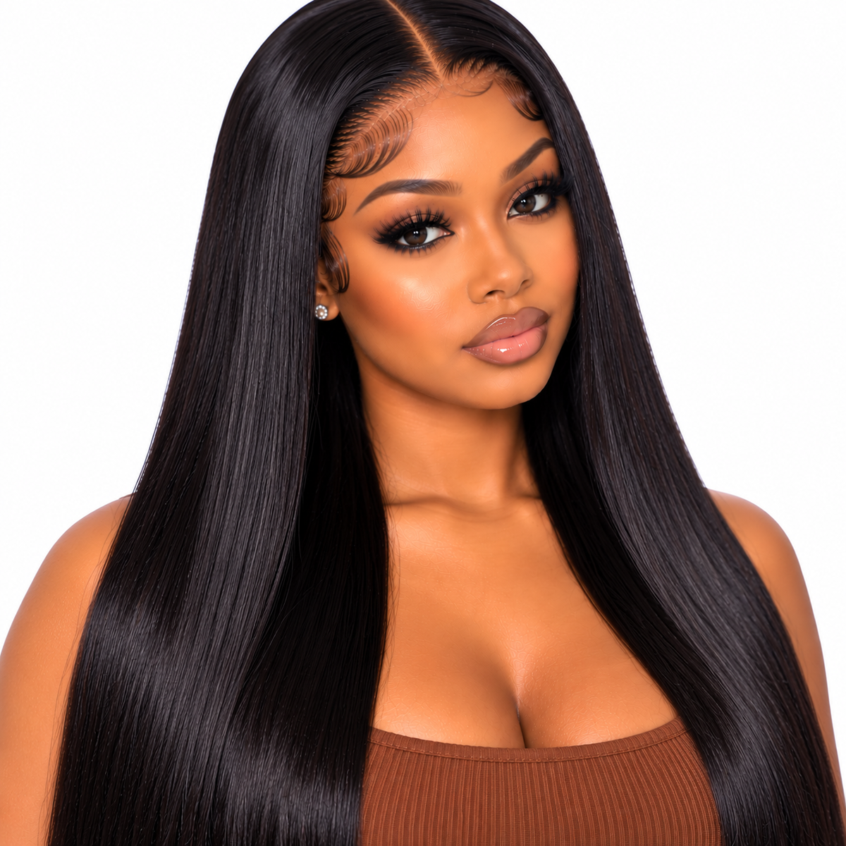 26-Inch Natural Black Straight 9x6 Glueless HD Lace Wig