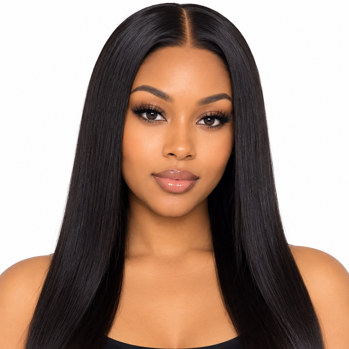 22" Straight HD Lace Wig – 13×6 Lace, 200% Density, Natural Black