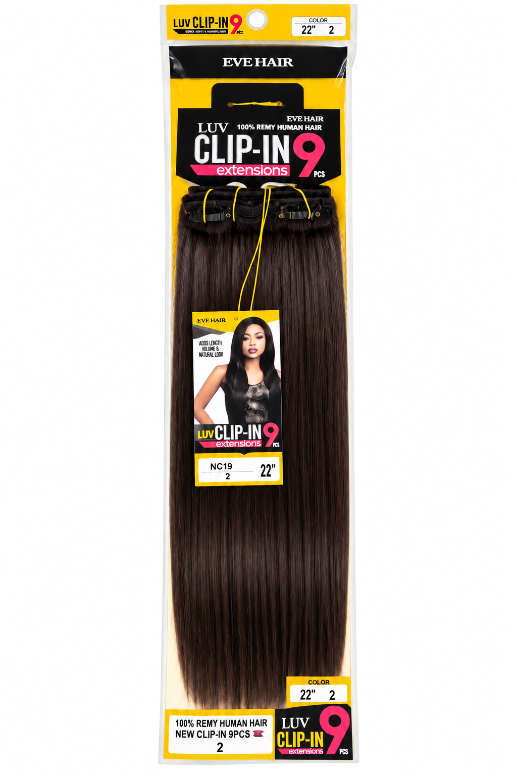 EVE Hair LUV 9-Piece Clip-In Extensions – 22" (#2)